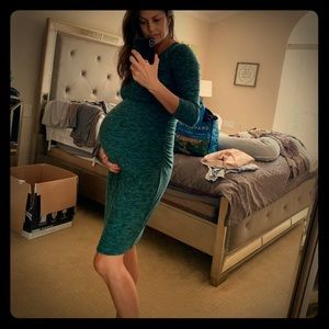 Three quarter sleeve maternity dress